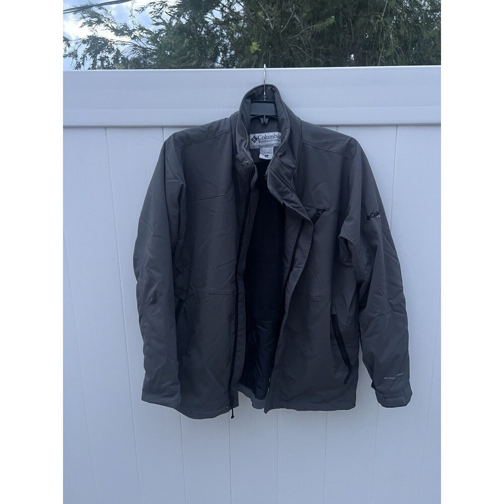 Columbia Field Gear Jacket Mens XL Gray Softshell Omni-Shield